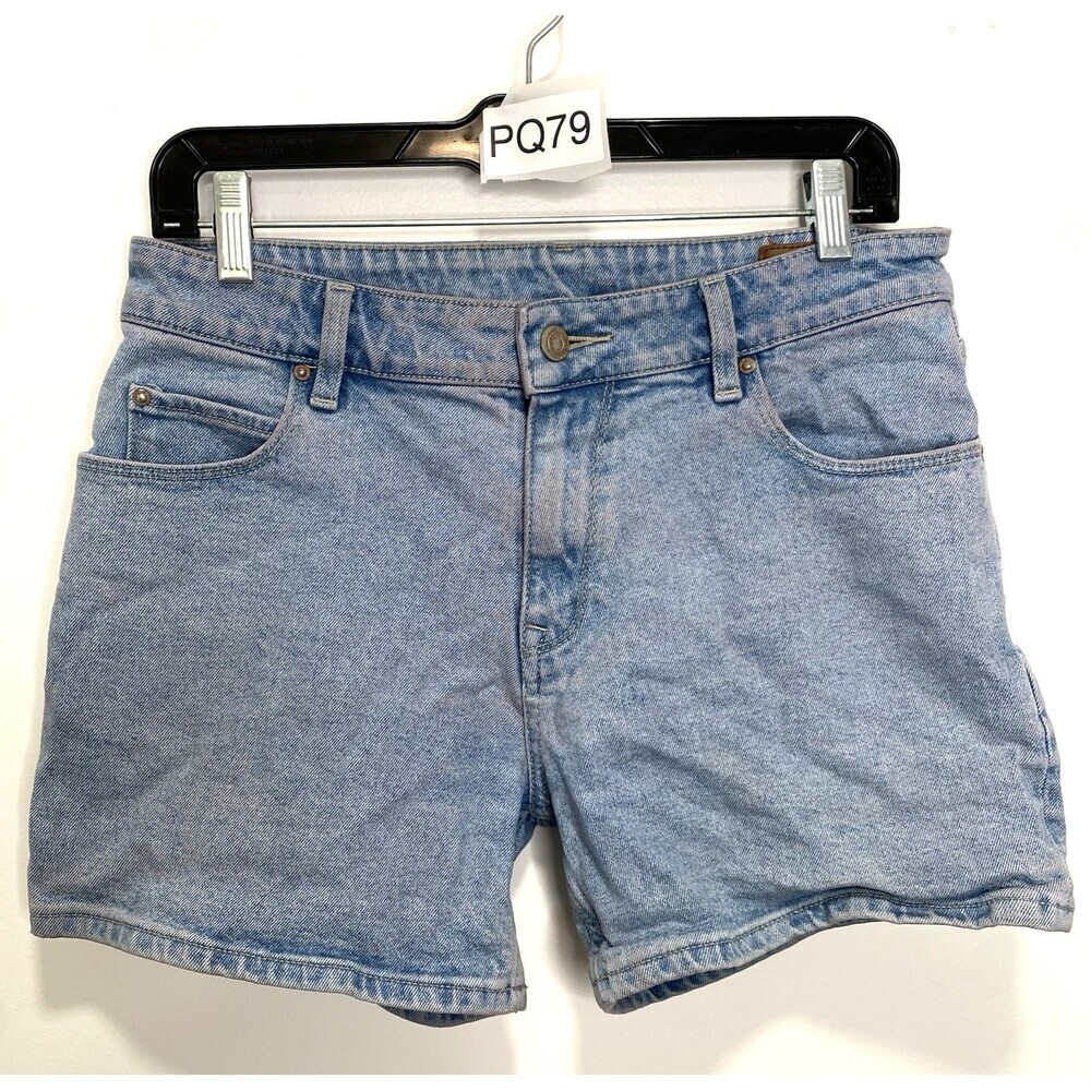 ASOS Mom Jean Short Denim High Rise Blue Cutoff Vintage Style Size 32 99% Cotton